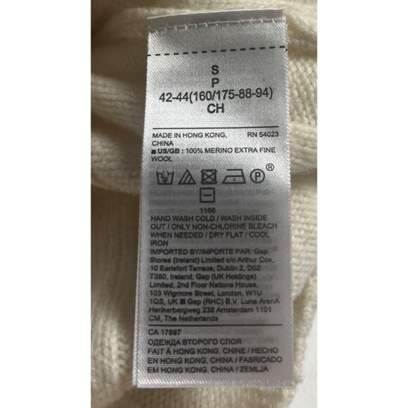 Banana Republic womens cream  Ribbed Mock Neck Sweater S 100% Merino Wool - Picture 4 of 10